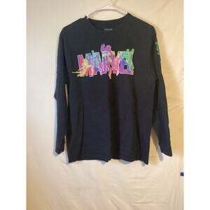 2321 Marvel Mens Super Hero Characters Graphic Long Sleeve Tshirt Medium Black